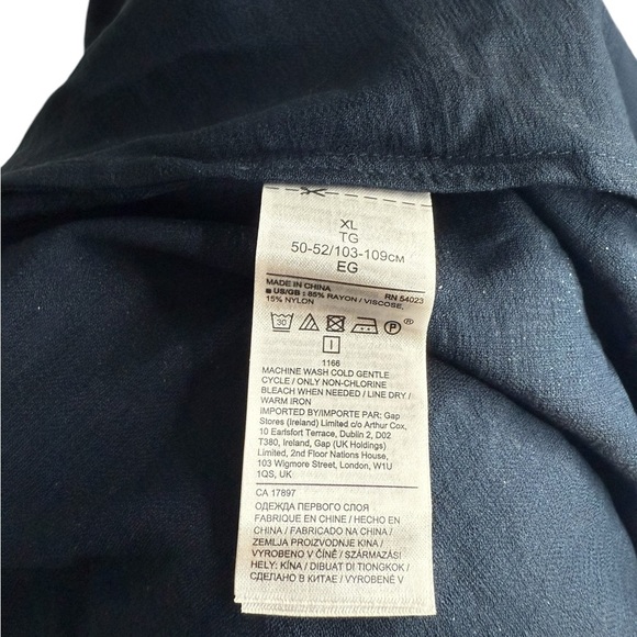 NEW BANANA REPUBLIC CREPE BALLOON-SLEEVE SHIFT NAVY BLUE DRESS SIZE XL - Picture 5 of 8